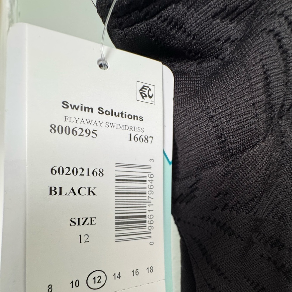 Swim Solutions Women's Tummy-Control Swim Dress Modest Vacation Travel Sz 12 NEW - Picture 10 of 12